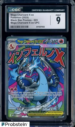 2025 Pokemon Mega Charizard X Ex Ultra UPC Black Star Promos #023 CGC 9 MINT - Image 1