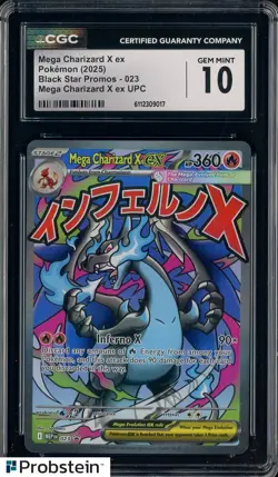 2025 Pokemon Mega Charizard X Ex Ultra UPC Black Star Promos 023 CGC 10 GEM MINT - Image 1