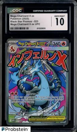 2025 Pokemon Mega Charizard X Ex Ultra UPC Black Star Promos 023 CGC 10 GEM MINT - Image 1