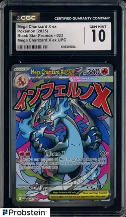 2025 Pokemon Mega Charizard X Ex Ultra UPC Black Star Promos 023 CGC 10 GEM MINT - Image 1