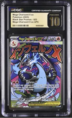 2025 Pokemon Mega Charizard X Ex Ultra UPC Black Star Promos 023 CGC 10 PRISTINE - Image 1