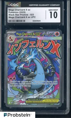 2025 Pokemon Mega Charizard X Ex Ultra UPC Black Star Promos #023 CGC 10 GEM MT - Image 1