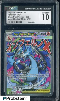 2025 Pokemon Mega Charizard X Ex Ultra UPC Black Star Promos #023 CGC 10 GEM MT - Image 1