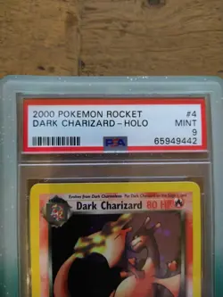 DARK CHARIZARD 2000 POKEMON TEAM ROCKET HOLO RARE 4/82 GRADED PSA 9 MINT - Image 2