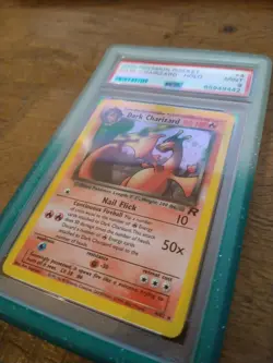 DARK CHARIZARD 2000 POKEMON TEAM ROCKET HOLO RARE 4/82 GRADED PSA 9 MINT - Image 5