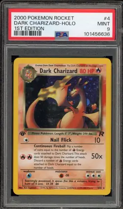 Pokemon Dark Charizard Team Rocket 1st Edition Holo Rare #4 PSA 9 Mint - Image 1