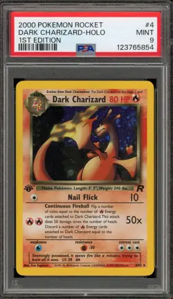 Pokemon Dark Charizard Team Rocket 1st Edition Holo Rare #4 PSA 9 Mint - Image 1