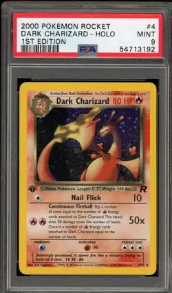 Pokemon Dark Charizard Team Rocket 1st Edition Holo Rare #4 PSA 9 Mint - Image 1