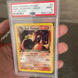 2000 Pokemon Team Rocket 1st Edition #4 Dark Charizard HOLO PSA 9 MINT - Image 1