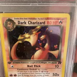 2000 Pokemon Team Rocket 1st Edition #4 Dark Charizard HOLO PSA 9 MINT - Image 2