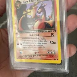 2000 Pokemon Team Rocket 1st Edition #4 Dark Charizard HOLO PSA 9 MINT - Image 4