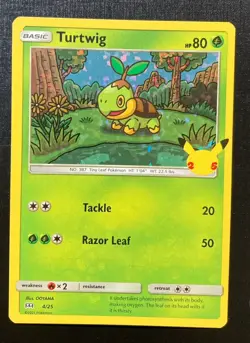 Turtwig 4/25 Pokemon McDonalds 25th Anniversary Collection Holo TCG NM - Image 1