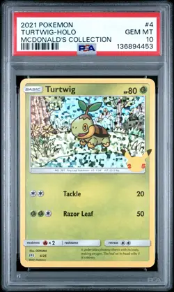 2021 POKEMON MCDONALD'S COLLECTION #4 TURTWIG-HOLO PSA 10 - Image 1
