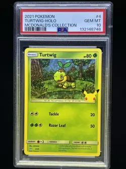 2021 POKEMON MCDONALD'S COLLECTION #4/25 TURTWIG HOLO - PSA 10 GEM MINT - Image 1