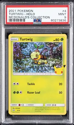 2021 POKEMON MCDONALD'S COLLECTION #4 TURTWIG-HOLO PSA 9 - Image 1