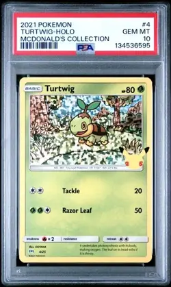 PSA 10 Pokemon Card 25th Anniversary McDonald's Collection Turtwig Holo Promo - Image 1