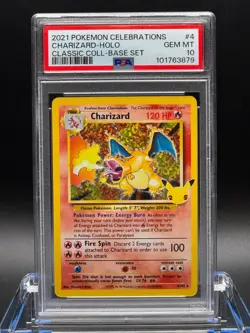 PSA 10 GEM MT 💎 - 2021 CHARIZARD #4 POKEMON CELEBRATIONS CLASSIC COLLECTION - Image 1