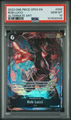 One Piece Card Rob Lucci Alt Art OP03-092 Pillars of Strength PSA 10 - Image 1