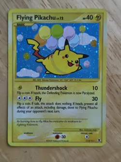 Flying Pikachu 113/111 HOLO Rising Rivals Pokemon Card MP - Image 2