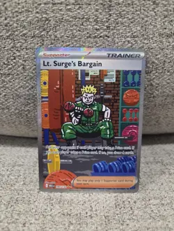 Pokemon TCG Mega Evolutions Lt. Surge’s Bargain 185/132 SIR NM Fresh Pull - Image 1