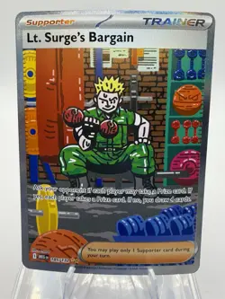 Pokemon TCG Lt. Surge's Bargain 185/132 SIR ME01: Mega Evolution Near Mint - Image 1