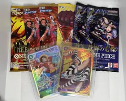 One Piece TCG Mr.2 & Luffy SR + 6 Japanese Booster Packs PRB02/OP07/EB03/OP14 - Image 1