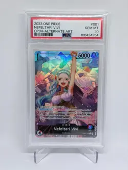 PSA 10 Nefeltari Vivi OP04-001 English Alt Art Leader Kingdoms One Piece TCG - Image 1