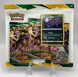 (402882) Pokemon Sword & Shield Evolving Skies Booster 3-Pack Blister - Sealed - Image 1