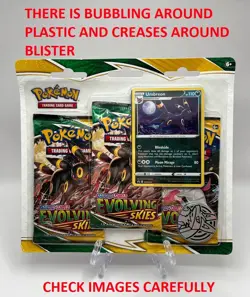 (402882) Pokemon Sword & Shield Evolving Skies Booster 3-Pack Blister - Sealed - Image 2