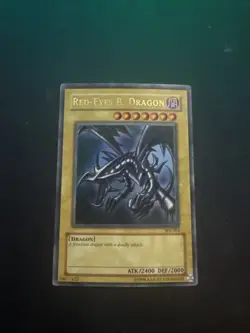 Yu-Gi-Oh! TCG Red-Eyes Black Dragon SDJ-001 Vintage Holo Rare Card 1996 - Image 1