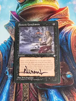 MTG Demonic Consultation - Ice Age Regular - Signed By Artist, HP - Image 1