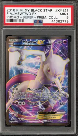Pokemon Mewtwo EX Super-Premium Coll. Black Star Full Art Promo XY125 PSA 9 Mint - Image 1