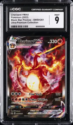 2022 POKEMON BLACK STAR PROMOS ULTRA-PREM COLL #SWSH261 CHARIZARD VMAX CGC 9 - Image 1