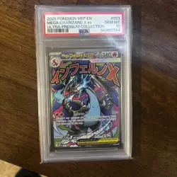 2025 POKEMON MEP EN-ME BLACK STAR PROMO #023 MEGA CHARIZARD X ex UPC PSA 10 - Image 1