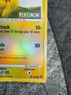 Pikachu 70/100 PLATINUM Burger King Promo Reverse Holo Pokemon TCG - LP - Image 5