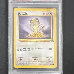 Pokemon TCG Meowth 56/64 Common Regular Unlimited Jungle 1999 PSA 9 English - Image 2