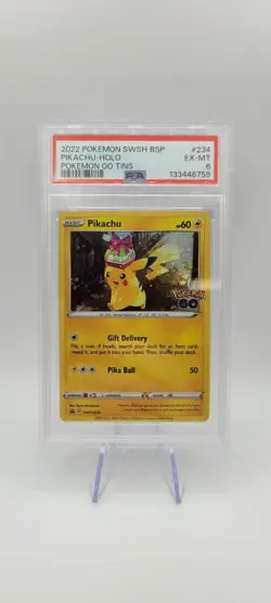 Pokemon TCG: Pikachu Black Star Promo Holo SWSH234 PSA 6 EX-MT( GO Tins, 2022) - Image 2