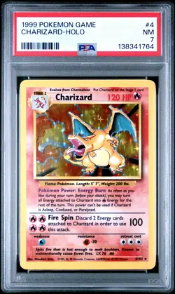 1999 POKEMON GAME #4 CHARIZARD-HOLO PSA 7 - Image 1