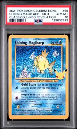 2021 POKEMON CELEBRATIONS CLASSIC COLLECTION #66 SHINING MAGIKARP-HOLO PSA 10 - Image 1