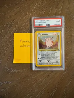1999 Pokemon Jungle #1 Clefable Holo, Mr. Mime Holo, & Kangaskhan Holo PSA 6 - Image 3