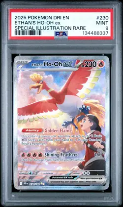 2025 Pokemon EN-Destined Rivals Ethan's Ho-Oh EX Special Illustration Rare PSA 9 - Image 1