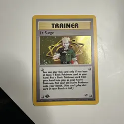 Lt. Surge TRAINER- 17/132 - Holo Rare - 1st Edition Gym Heroes Pokemon Near Mint - Image 2