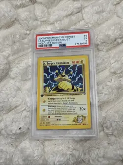 2000 Pokemon Gym Hero’s LT. Surge’s Electabuzz Holo 1st Edition PSA 5 #6/132 - Image 1