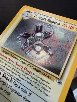Pokemon TCG Lt. Surge's Magneton Gym Heroes 8/132 Holo Unlimited Rare NM - Image 2
