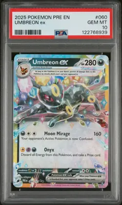2025 POKEMON PRE EN-PRISMATIC EVOLUTIONS #060 UMBREON EX PSA 10 - Image 1