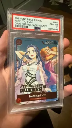 Nefeltari Vivi OP03 Pre Release Winner ST01-009 One Piece TCG PSA 10 English - Image 3