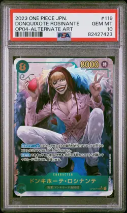 One Piece Kingdoms Of Intrigue Donquixote Rosinante OP04-119 SEC PAR PSA 10 JPN - Image 1