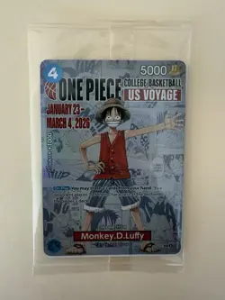 One Piece Monkey D. Luffy US Voyage College Basketball Promo Card - Image 1