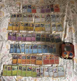 71x Holo Pokemon Cards. All Sleeved. No Duplicated. Charizard Tin Included - Image 1