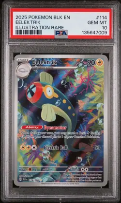 Pokemon TCG Eelektrik IR 114/086 SV Black Bolt Holo PSA 10 Low Pop - Image 1